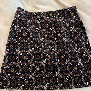 Lush patterned button down skirt